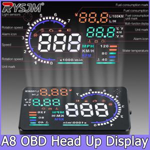 자동차 헤드업 디스플레이 RPM 타코미터 A8 OBD HUD 헤드업 디스플레이 속도계(과속 경보 포함) 자동 전자 액세서리