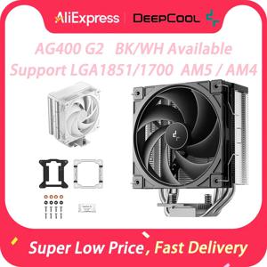 딥쿨 AG400 4 히트파이프 CPU 공랭 쿨러 12cm 팬 4핀 PWM TDP 220W CPU 히트싱크 (LGA1851 1700 AMD AM4 AM5 지원)