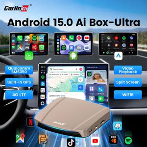 2026 칼린킷 울트라 안드로이드 15 TV 박스 SM6350 무선 카플레이 안드로이드 오토 어댑터 4G LTE GPS 8G+128G IPTV 유튜브 넷플릭스용