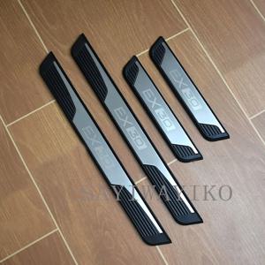볼보 EX30 EV 2024 2023 스테인리스 스틸 플라스틱 베이스 자동차 도어 실 스커프 플레이스 페달 패드 트레숄드 가드 보호 자동차 부품