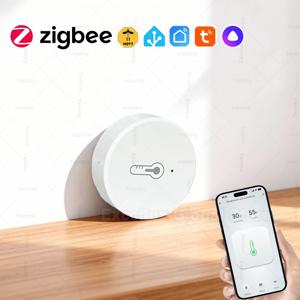 Tuya Zigbee 3.0 온도 습도 센서 실시간 모니터링 온도계 습도계는 스마트 라이프 홈 어시스턴트 Z2M과 함께 작동합니다.