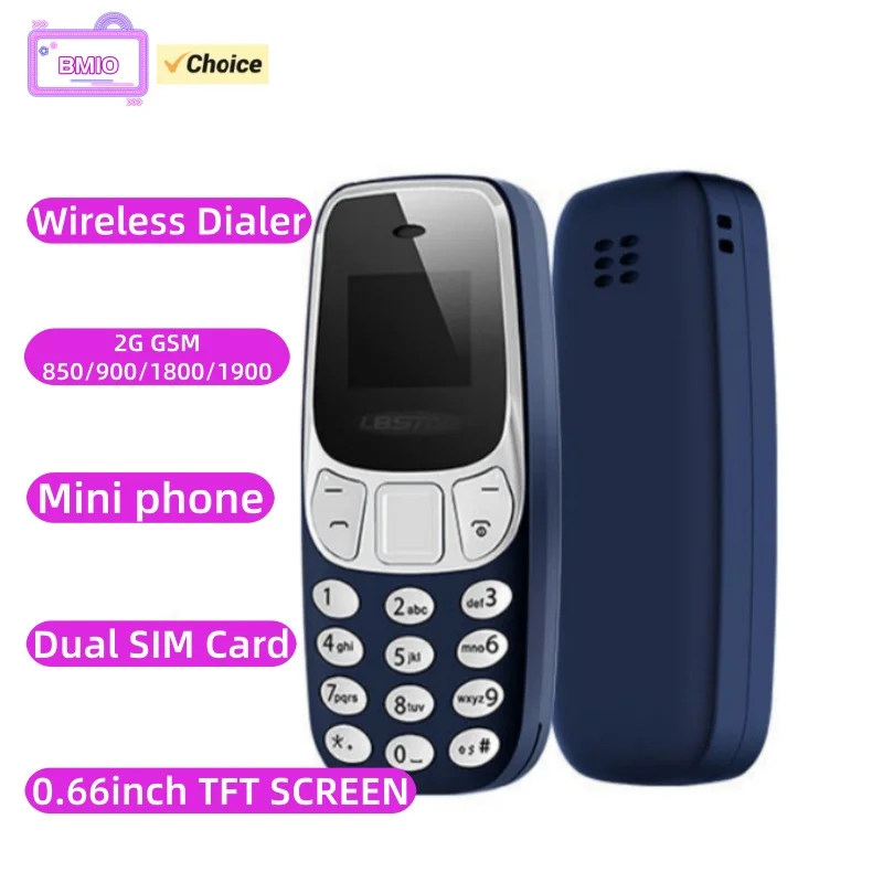 BM10 미니폰 초소형 휴대폰 무선 다이얼러 0.66인치 화면 350mAh 배터리 SMS 듀얼 SIM 카드 전화기