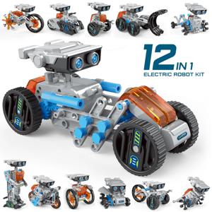 12-in-1 STEM 로봇 조립 키트 장난감 DIY 엔지니어링 구성 세트 교육용 과학 실험 어린이 청소년을 위한 선물