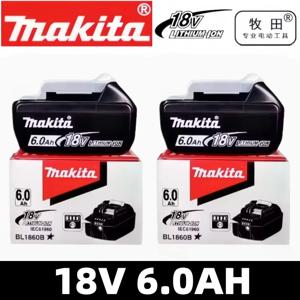 오리지널 마키타 18V 6.0Ah 충전식 배터리, 마키타 BL1830 BL1830B BL1840 전동 공구 배터리+전기 드릴+충전기