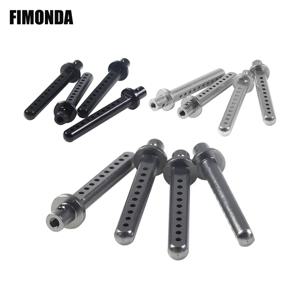 4개 알루미늄 합금 RC 자동차 바디 포스트 마운트(R 클립 포함) 1/10 크롤러 액시얼 SCX10 90046 90047 90047 RC4WD D90 TF2 타미야 CC01용