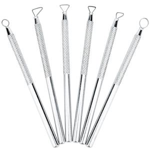 6Pcs 점토 도구 도자기 도구 알루미늄 막대 점토 조각 미니 리본 커터 금속 도구 세트 조각 예술 폴리머 점토 도구