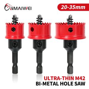 M42 바이메탈 홀쏘 세트 3/4인치~1-3/8인치 얇은 벽면 코발트 드릴 홀 커터 (육각 아버 포함) 목재, 금속, PVC 절단용