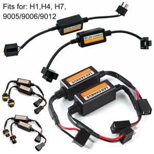 블랙 12V h1/h3/h4/h7/h8/h9/h11 자동차 LED 디코더 저항 컨트롤러 LED 캔버스 디코더 오류 제거기