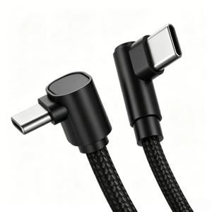 100W 90도 브레이드 0.25m/0.5m/1m/2m 4A 고속 충전 엘보 USB C to Type C 케이블 PD 케이블 (아이폰, 삼성, 샤오미, 맥북용)