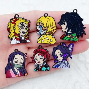 10pcs 만화 캐릭터 쥬얼리 만들기 에나멜 목걸이 귀걸이 팔찌 펜던트 DIY 액세서리 합금 도금 블랙