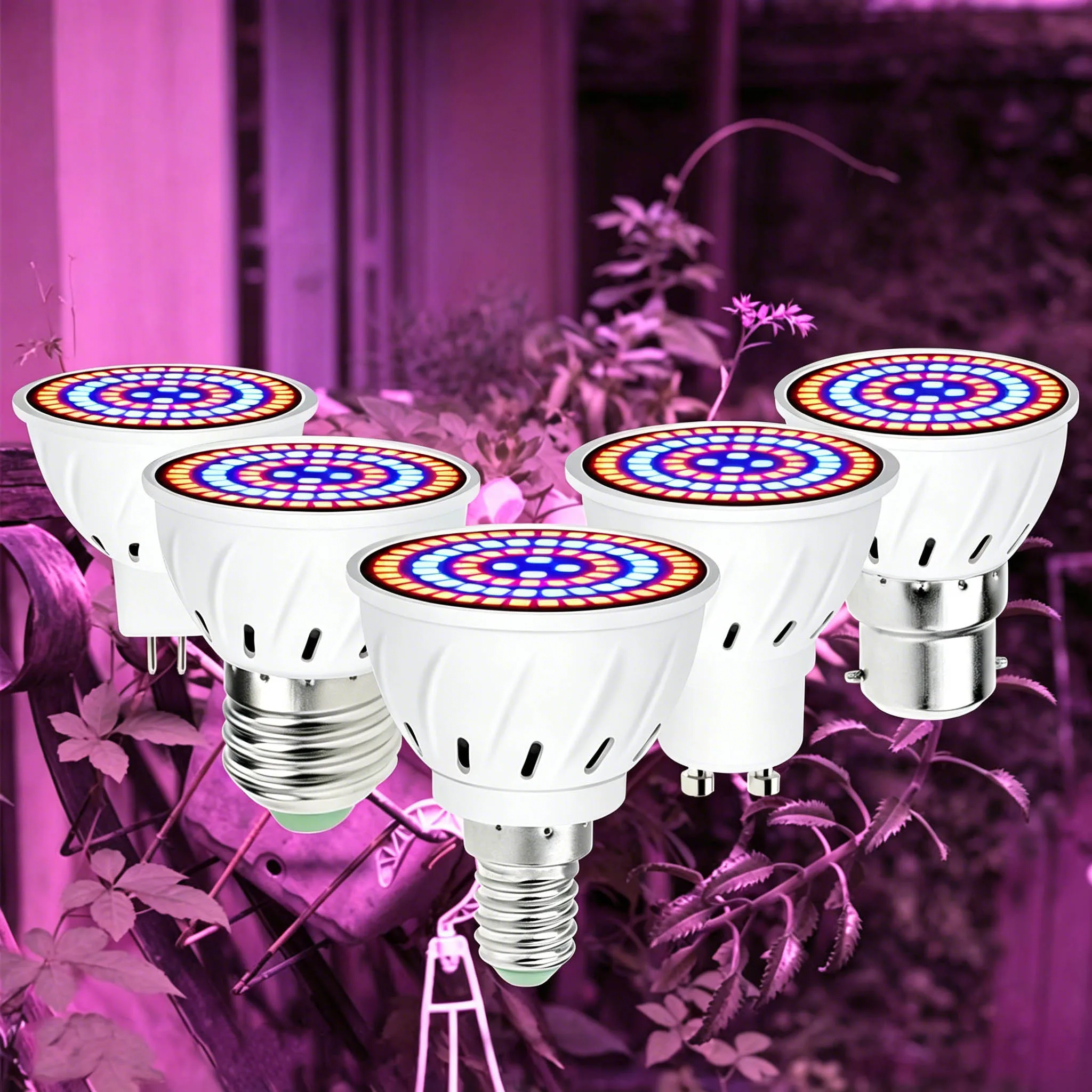 식물 성장등 220V LED 전구 E27 풀 스펙트럼 GU10 수경재배 B22 종자 재배 램프 MR16 다육식물 E14 성장 조명