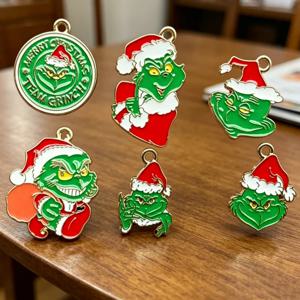 10pcs 크리스마스 귀여운 만화 가방 전화 체인 펜던트 팔찌 목걸이 DIY 수제 액세서리