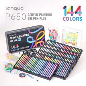 LANGUO 144/36 색상 아크릴 페인팅 젤 펜 세트 1.0mm 멀티 컬러 학생 쓰기 드로잉 마커 펜 학교 문구 P650