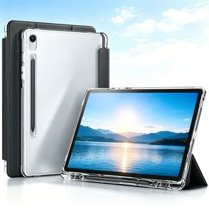 삼성 갤럭시 탭 A8 A9 A11 S6 S9 S10 FE Lite 10.4 10.5 10.9 11 SM-X231 X210 투명 아크릴 쉘 자동 절전/웨이크업 케이스