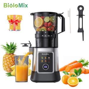 BioloMix 3-in-1 다기능 전기 저속 착즙기 – 150mm 광폭 투입구, 영양이 풍부한 주스를 위한 300W 디지털 디스플레이 모터