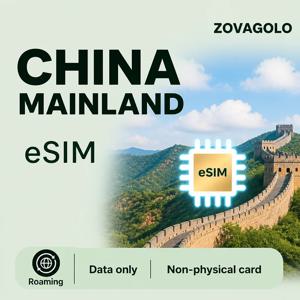 중국 본토용, 데이터 전용, 즉시 QR 코드 발급, 고속 4G/5G 네트워크 지원, 해외여행용 로밍 SIM 카드