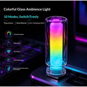 USB 연결 유리병 RGB 무드등, 10가지 그라데이션 조명 모드, 자유로운 전환 가능, 게임룸, 침실, 자동차 장식용 LED 분위기 조명