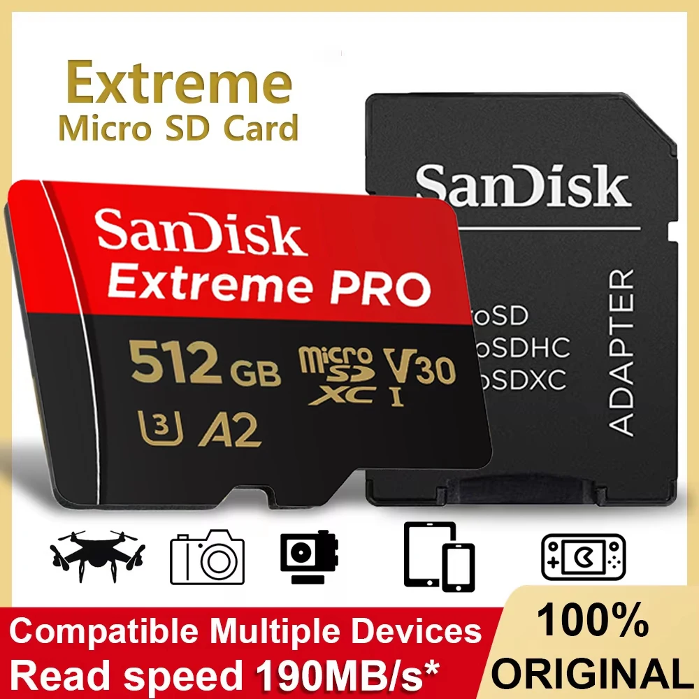 샌디스크 마이크로 TF SD 카드, 최고 품질, 256GB, 512GB, UHS-I, U3, V30, 2026년 신제품, 32GB, 128GB, 64GB, 마이크로 카드, 인기 상품, 고속