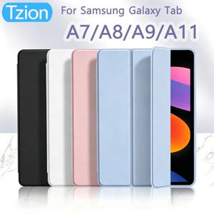 삼성 갤럭시 탭 A7 라이트 A8 A9+ A11+ 플러스 8.7 10.4 10.5 11 X200 X210 플립 스탠드 커버 소프트 실리콘 백 쉘 태블릿 케이스