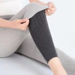 겨울용 두꺼운 소재의 미끄럼 방지 레그 워머, 남녀 공용, 신축성 있는 부드러운 소재, 방풍 기능, 따뜻한 무릎 보호대, 긴 양말 1켤레