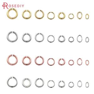 50PCS 18K 골드 컬러 실버 컬러 도금 황동 점프 링 분할 반지 Diy 쥬얼리 결과 귀걸이 액세서리 도매