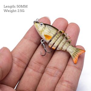 5cm/2.5g 미니 멀티 조인트 스윔베이트 낚시 루어 세트 6분할 유연한 피쉬 베이트 스윔베이트 바이오닉 크랭크베이트 배스용 태클