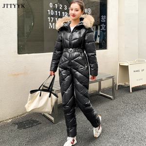 -30 ° C 스노우슈트 원피스 스키 점프슈트 여성 야외 겨울 스노보드 재킷 따뜻한 바디슈트 의상 여성 트랙슈트 플레이슈트