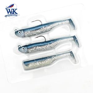 새로운 크기 Slinky Shad 6cm, 5g 지그 헤드 소프트 루어 키트, 3인치 낚시 루어 세트 Mud Minnow Swing Rock Fish