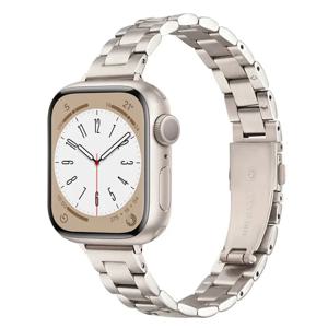Apple Watch 밴드 용 얇은 스트랩 45mm 41mm 44mm 40mm 42mm 38mm 49mm 스테인레스 스틸 금속 팔찌 Iwatch 시리즈 8 7 6 SE 3 Ultra