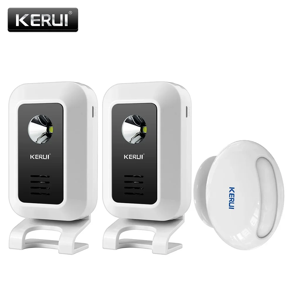 KERUI M7 무선 환영 모션 센서 보안 알람 32 노래 초인종 차임 스마트 홈 LED 야간 조명 도어 창 매장 상점