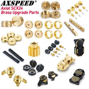 AXSPEED 1/24 축 SCX24 업그레이드 부품 황동 카운터 웨이트 휠 육각 어댑터 액슬 디프 커버 스티어링 너클 대들보 모터 기어