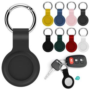 Apple AirTag Tracker 용 실리콘 보호 케이스 Hangable Keychain Locator Tracker iPhone Airtags 케이스 커버 용 스크래치 방지