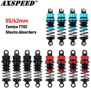 AXSPEED 4PCS 알루미늄 충격 흡수기 전면 후면 오일 댐퍼 55/62mm Tamiya TT02 1/10 RC 모델 드리프트 자동차 액세서리