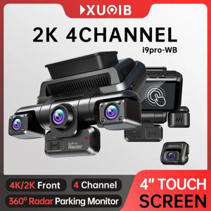 XUOIB I9pro-WB 4CH 360 °   4인치 터치스크린 4K/2K 전방 차량용 DVR 카메라, 24시간 주차 모드, GPS, WiFi 레코더, 야간 시야 기능 탑재