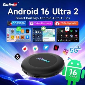 CarlinKit 3-in-1 안드로이드 16 카플레이 AI 박스 무선 어댑터, 안드로이드 오토, 퀄컴 CQ4390M, 128GB, 8코어, 유튜브, 넷플릭스, FOTA 지원