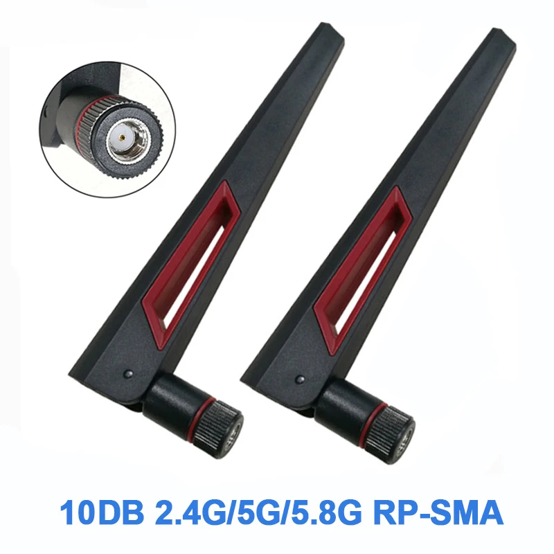 10DBi WIFI 안테나 RP SMA 남성형 범용 안테나 2.4Ghz 5Ghz 5.8Ghz WiFi 증폭기 WLAN 라우터 신호 부스터 안테나