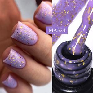 7ml 골드 포일 글리터 러버 베이스 젤 네일 젤 폴리쉬 셀프 레벨링 네일 아트 컨스트럭션 젤 바니쉬 소크 오프 UV 젤 바니쉬