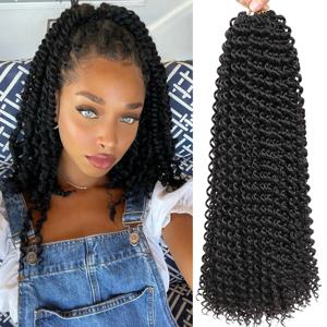 Passion Twist Crochet Hair 14/22Inch 1/3/7 Pack Water Wave Crochet Hair for Black Women-Long Synthetic Braiding Hair Extensions