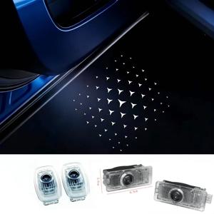 메르세데스 벤츠 CLS CLA E C 쿠페 C207 W257 C238 W117 C117 C118 W218 C205 2010 2015 2017 2019용 2개 LED 자동차 도어 프로젝터 라이트