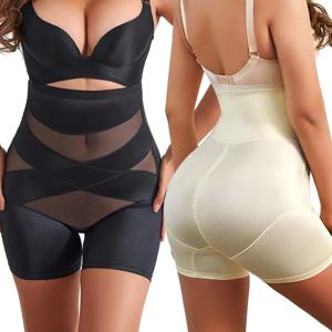 여성 바디 셰이퍼 배꼽 컨트롤 팬티 반바지 엉덩이 기중 장치 Shapewear 쇼티 허리 트레이너 안전 짧은 바지 스커트 팬티 아래