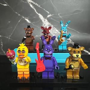 6개입 새 FNAF 나이트 게임 피규어 미니 파이브 나이츠 앳 프레디스 빌딩 블록 스켈레톤 스릴러 장난감 선물
