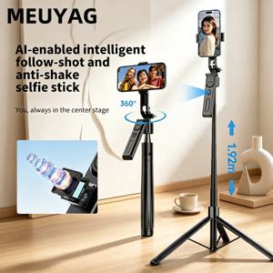 360 °   AI 얼굴 추적 셀카봉 삼각대, 제스처 컨트롤 자동 추적 폰 거치대, 원클릭 팝업 디자인, 1/4인치 인터페이스