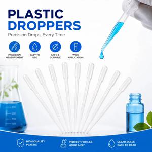 100Pcs 실험실 피펫 1ml 3ml 플라스틱 일회용 졸업식 용기 액체 스포이드 장비 밀짚 메이크업 도구