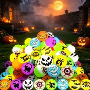 10-100Pcs 미니 야광 바운싱 볼 스파이더 배트 고스트 할로윈 파티 선물 가방 필러 할로윈 장식 소품