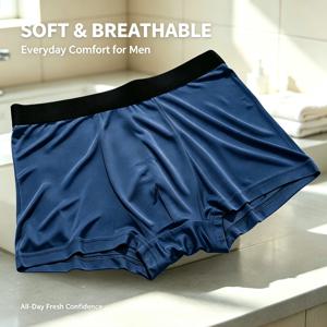 1/3 Pcs 남성용 면 같은 소재의 복서 브리프 부드러운 스트레치 통기성 피부 친화적인 속옷 일상 사무실 스포츠 체육관 캐주얼웨어