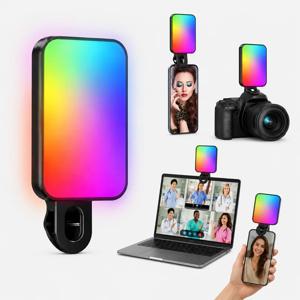 미니 RGB 비디오 라이트 폰 클립 LED 보조광 휴대용 포켓 사진 조명 셀피 블로그 라이브 스트리밍용 DY01