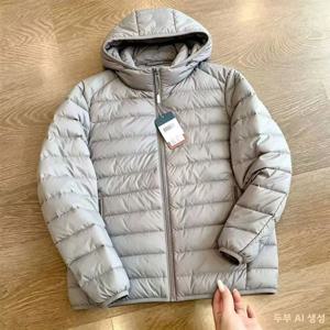 남성용 초경량 보온 후드 코튼 재킷 스탠드 칼라 폴리에스터 섬유 충전 캐주얼 스타일 스탠다드 핏 온라인 독점 판매