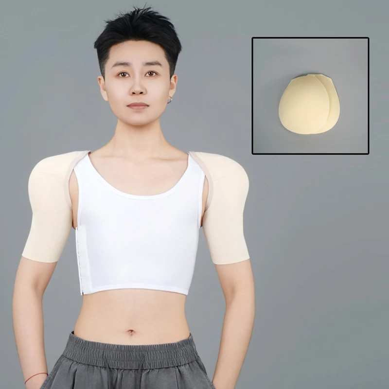 여성용, 남성용, 어깨 패드 내장, 가슴 압박 조끼, 코스프레 의상, 피트니스 상의, 넓은 어깨 디자인, 슬림한 체형 연출, 근육 강조, 일체형