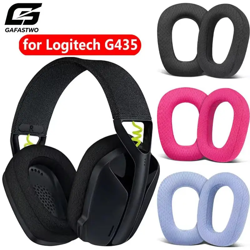 로지텍 G435 무선 게이밍 헤드폰용 이어머프, 메시 소재 교체용 이어패드 커버, 고밀도 폼 소재 이어패드 쿠션