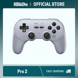 8BitDo New Pro 2 블루투스 게임패드 (홀 이펙트 조이스틱 탑재) - 스위치 2,1, PC, macOS, 안드로이드, 스팀 덱 & 라즈베리 파이 지원